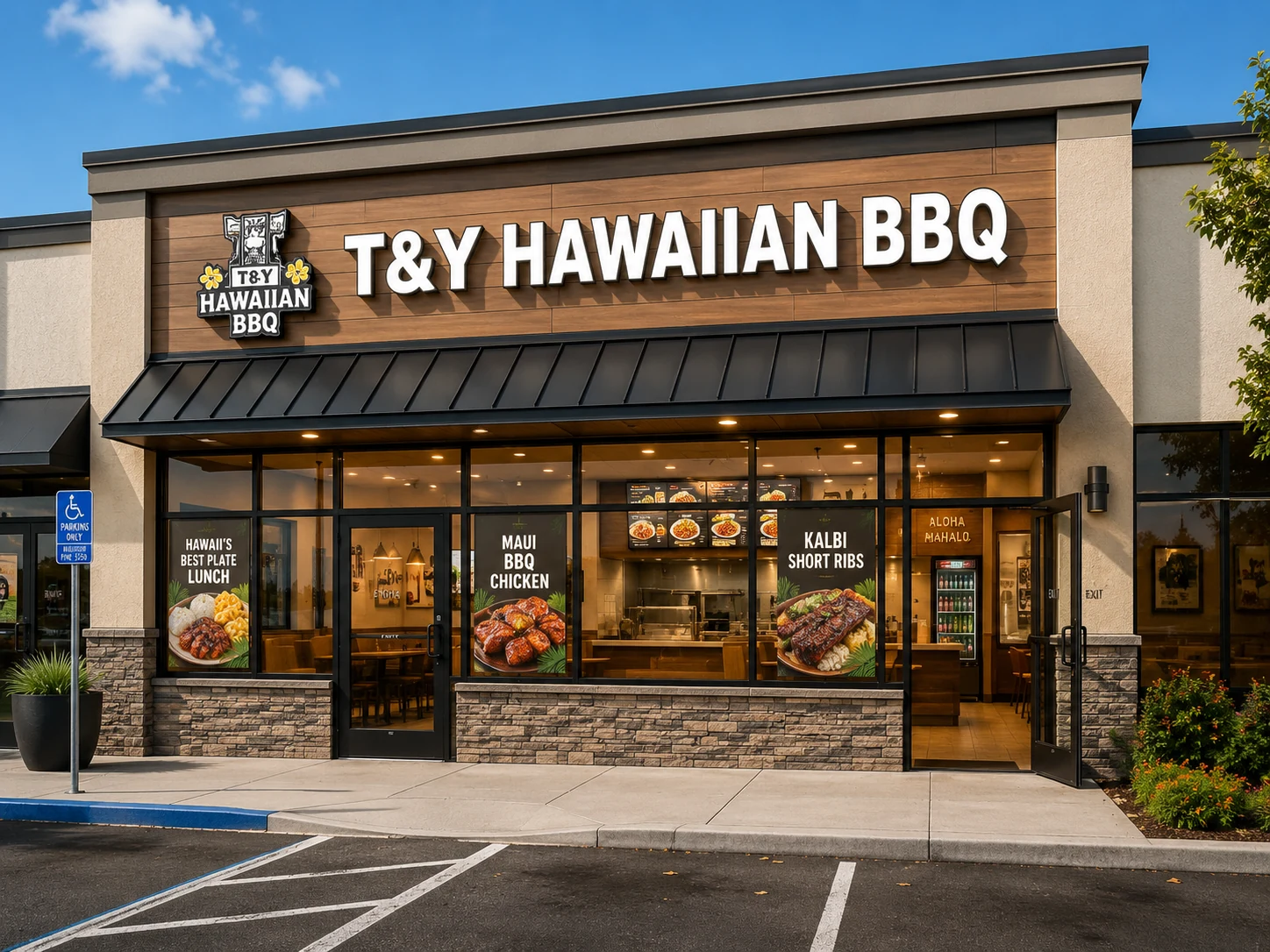 Restaurant storefront exterior — daytime