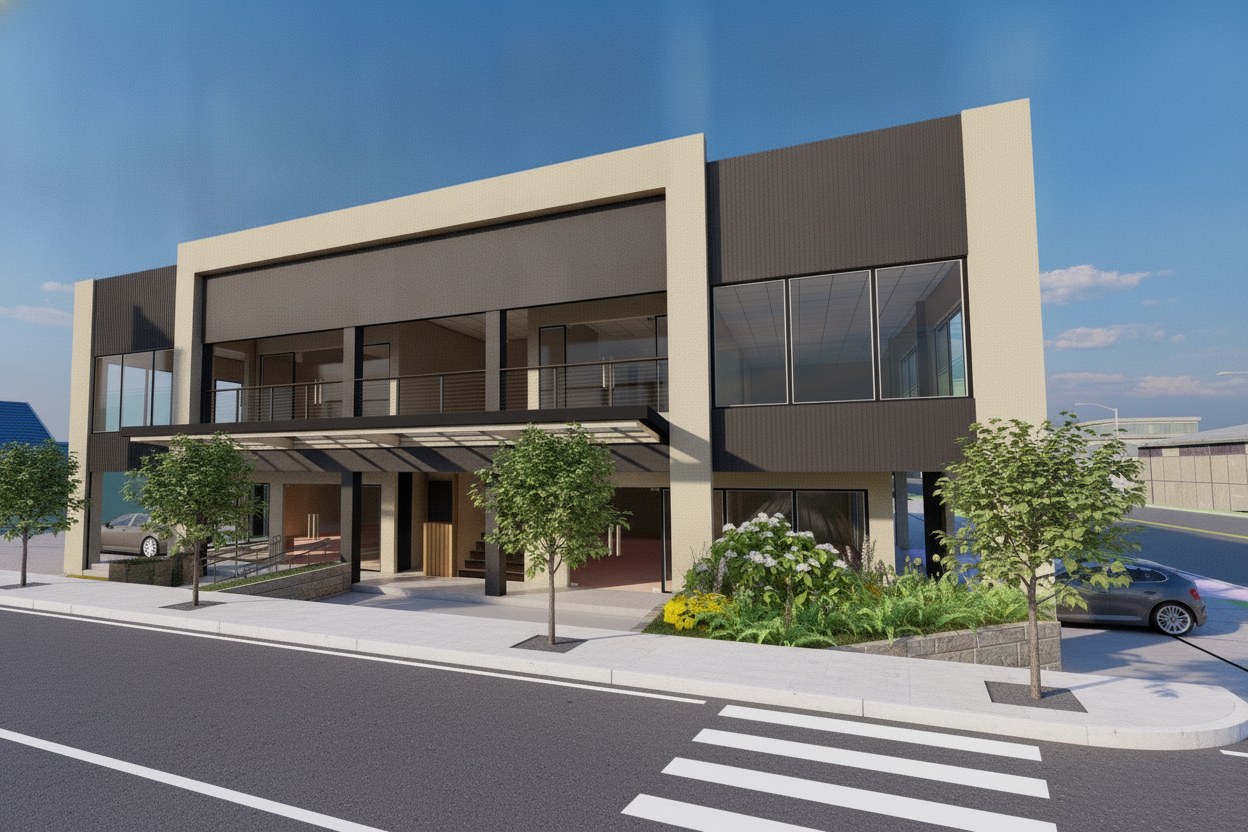 Exterior rendering — street view
